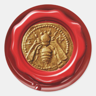 HONEY BIEY BEEKEEPER BEEKEEPING RED BROWN WAX SIEG RUNDER AUFKLEBER