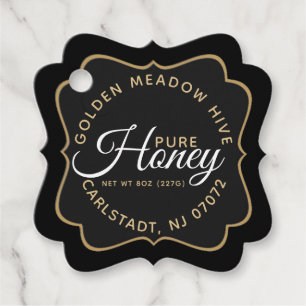 Honey Black and Gold Elegante Script hangtag Geschenkanhänger