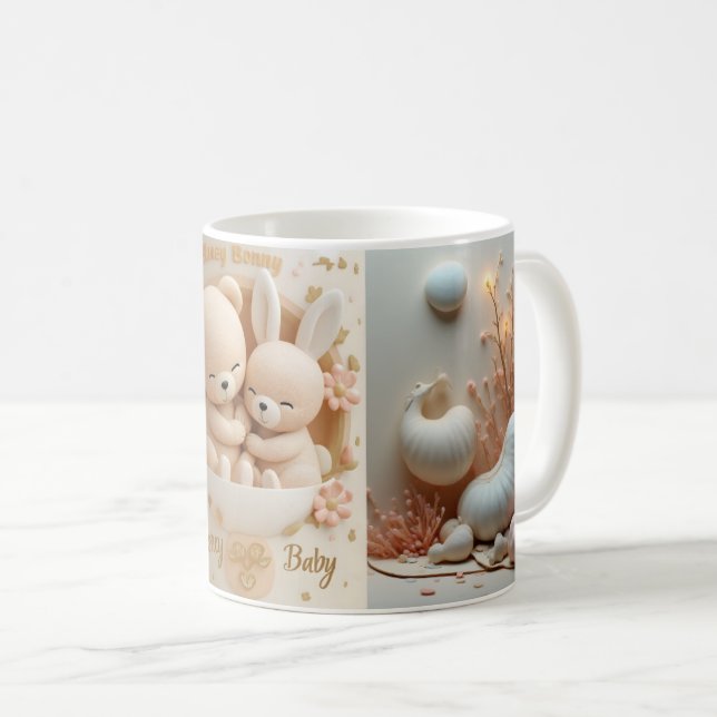 Honey Bonny Baby Mug – Baby Bear & Bunny (Devant droit)