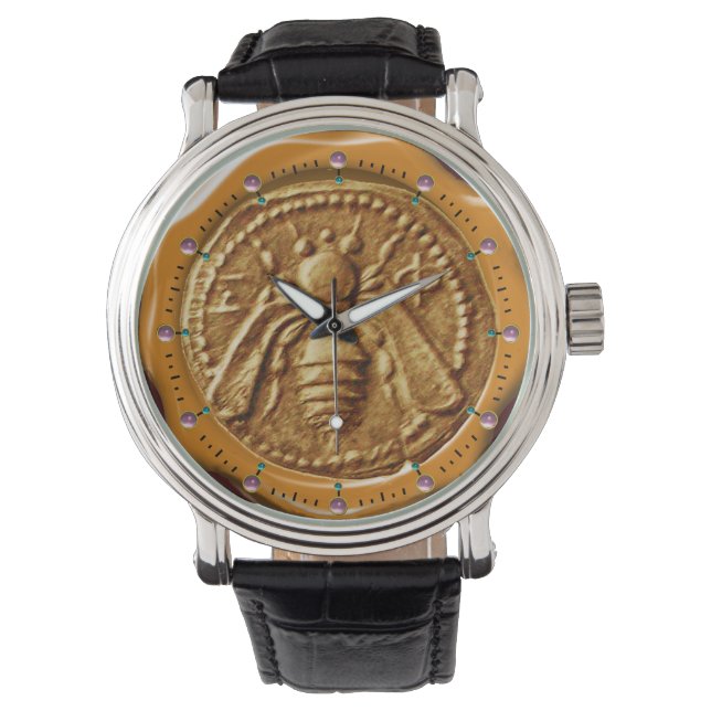 HONEY BROWN WAX SIEGEL / RINDFLEISCH ARMBANDUHR (Vorderseite)