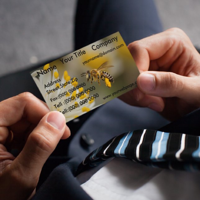 Honey Bumble Bee Business Magnetische Visitenkarte (Von Creator hochgeladen)