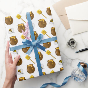 Honey Bumble Bee Gnome Pattern Geschenkpapier