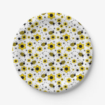 Honey Bumble Bee Yellow White Floral