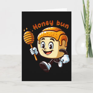 Honey Bun Valentinstag Süßes Gebäck Dessert Zimt Karte