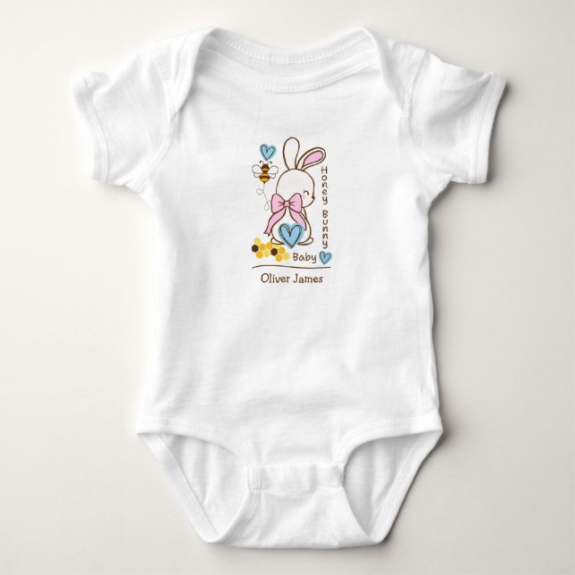Honey Bunny Baby - Custom Baby One-Piece Baby Strampler (Vorderseite)