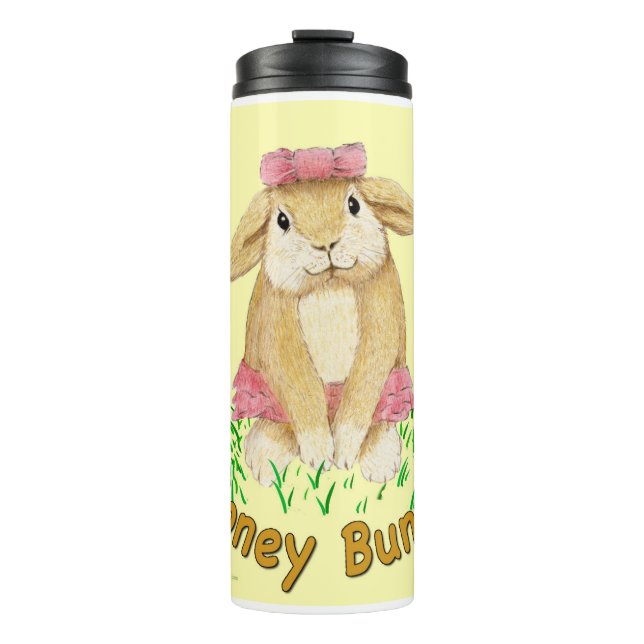 Honey Bunny liebt Lächeln Thermosbecher (Vorderseite)
