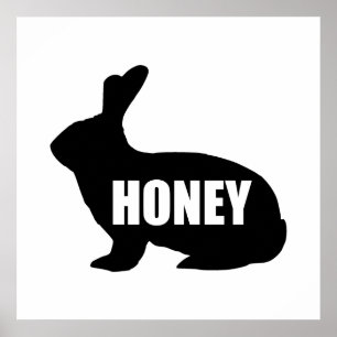 Honey Bunny Niedlich Funny Poster