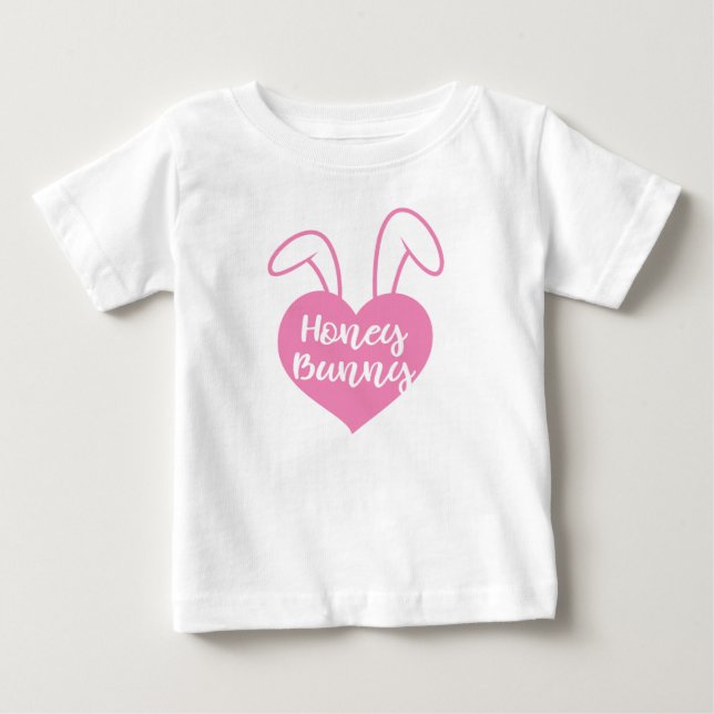 Honey Bunny Pink Herz Baby T-shirt (Vorderseite)
