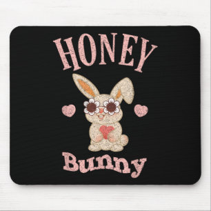 Honey Bunny Retro Ostern Süßer Hase Frauen Mädchen Mousepad