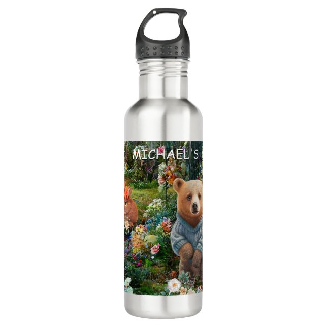 Honey Bunny und Boo Bear Edelstahlflasche (Vorderseite)