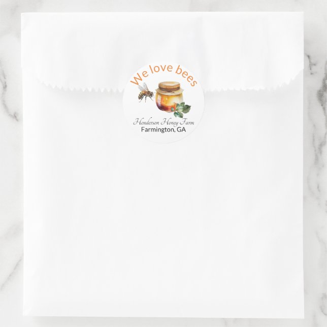 Honey Business Branding Runder Aufkleber (Tasche)
