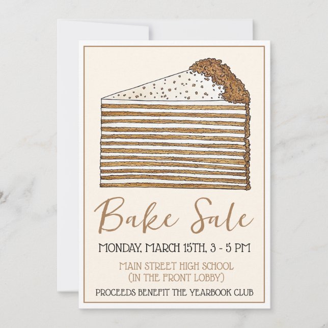 Honey Cake Russisch ukrainisches Dessert Bake Sale Einladung (Vorderseite)