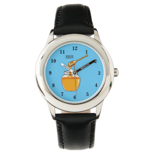 Honey Cartoon Illustration Armbanduhr (Vorderseite)
