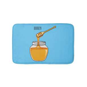 Honey Cartoon Illustration Badematte
