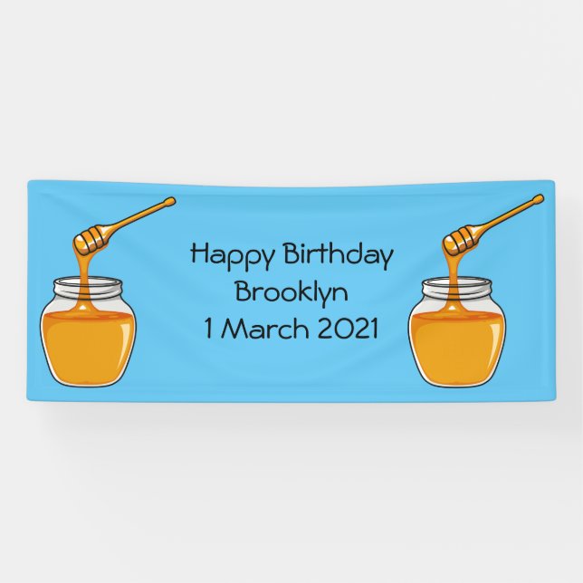 Honey Cartoon Illustration Banner (Horizontal)