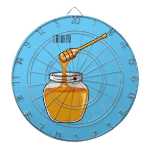 Honey Cartoon Illustration Dartscheibe