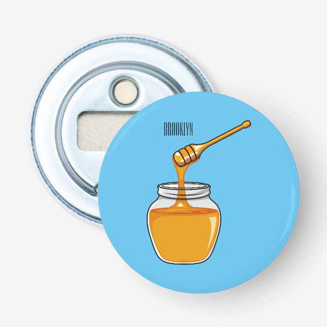 Honey Cartoon Illustration Flaschenöffner (Vorderseite)