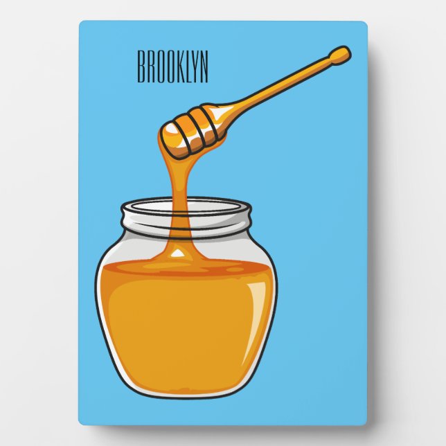 Honey Cartoon Illustration Fotoplatte (Vorderseite)