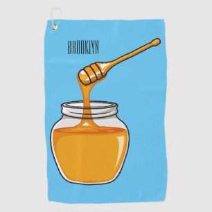 Honey Cartoon Illustration Golfhandtuch