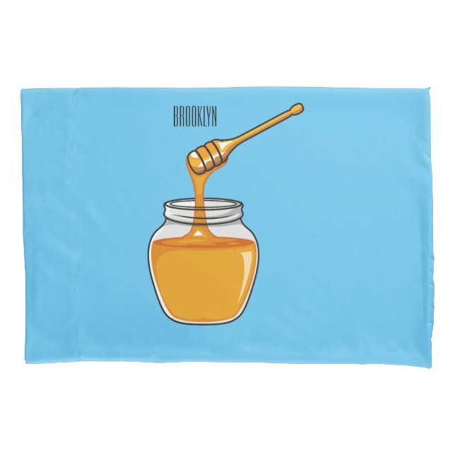 Honey Cartoon Illustration Kissenbezug (Vorderseite)