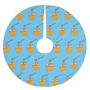 Honey Cartoon Illustration Polyester Weihnachtsbaumdecke
