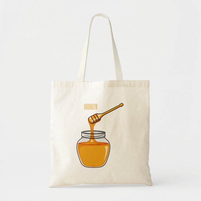 Honey Cartoon Illustration Tragetasche (Vorne)