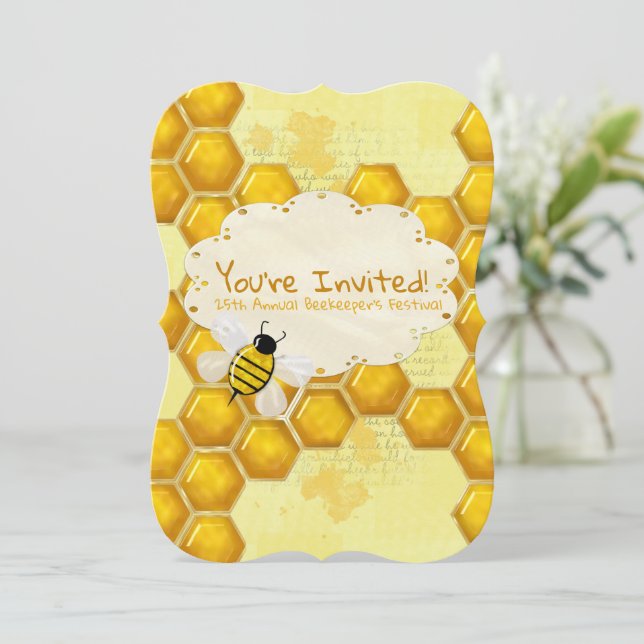 Honey Comb 3D Whimsey EVENT Business Einladung (Stehend Vorderseite)