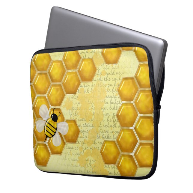 Honey Comb 3D Whimsey Laptopschutzhülle (Vorderseite Links)