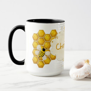 Honey Comb 3D Whimsey NAME Tasse