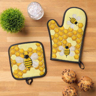 Honey Comb 3D Whimsey Ofenhandschuh & Topflappen-Set