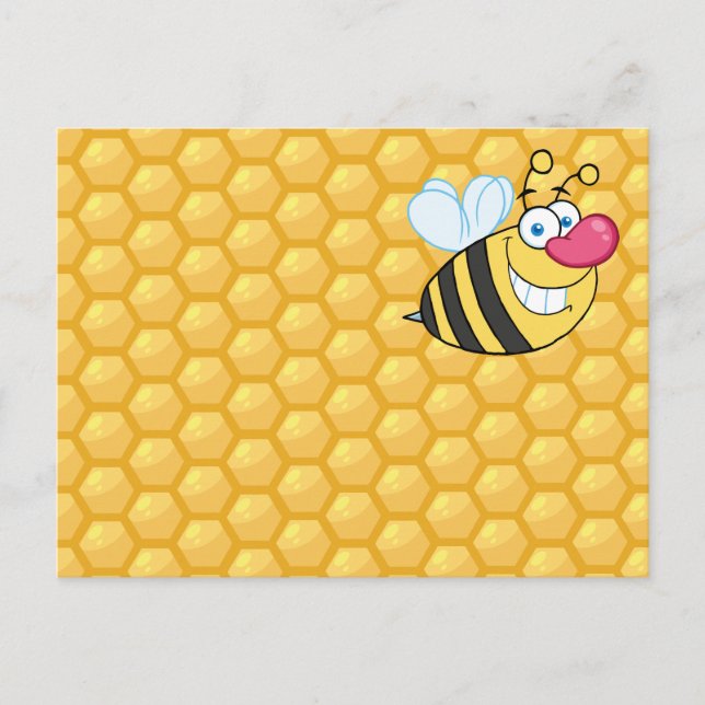 Honey Comb Bee Postkarte (Vorderseite)
