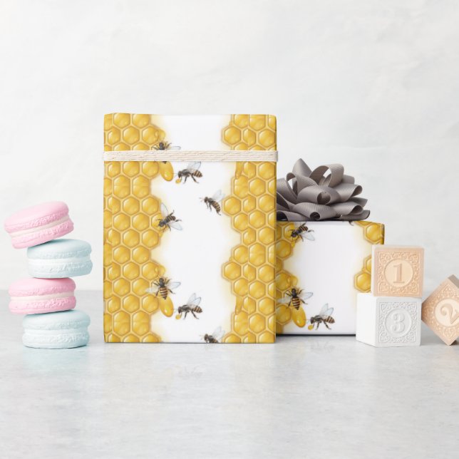 "Honey Comb" Geschenkpapier (Babyparty)