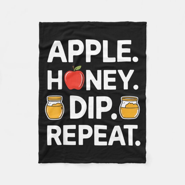 Honey Dip Repeat Funny Rosh Hashanah Jewish New Ye Fleecedecke (Vorderseite)