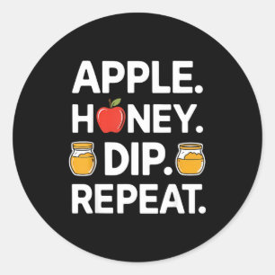 Honey Dip Repeat Lustiges Rosh Hashanah Jüdisches Runder Aufkleber