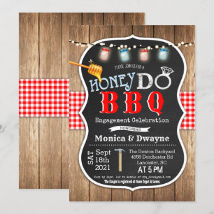 Honey Do BBQ Paare Verlobungs-Einladung Einladung