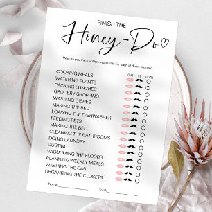Honey Do List Brautparty-Spiel Einladung