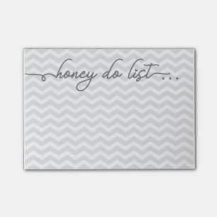 Honey Do List Notepad, grau, Zickzack Post-it Klebezettel