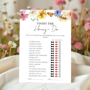 Honey Do Liste Boho Fête des mariées Carte de jeu