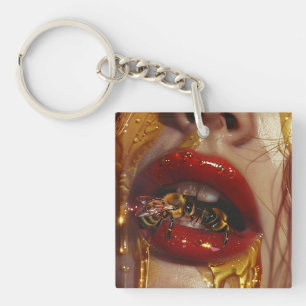 Honey Drip Beauty – Sinnliche goldene Porträts von Schlüsselanhänger