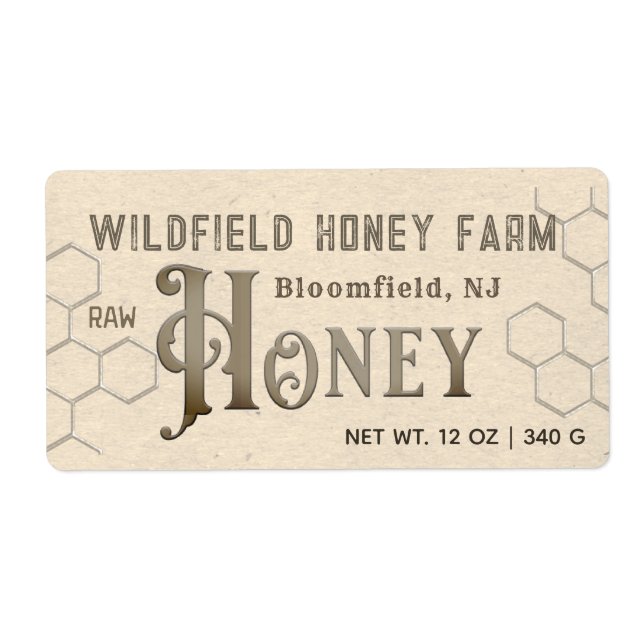 HONEY Étiquette du marché agricole Honeypeb Kraft (Devant)