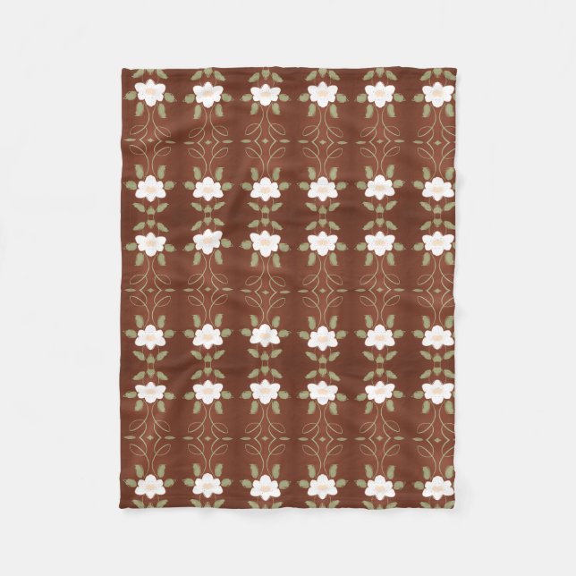 Honey Floral Designer Fleece Blanket (Vorderseite)