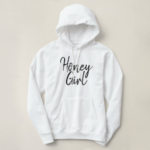 Honey Girl Typografie Black & White Girl Womens Hoodie