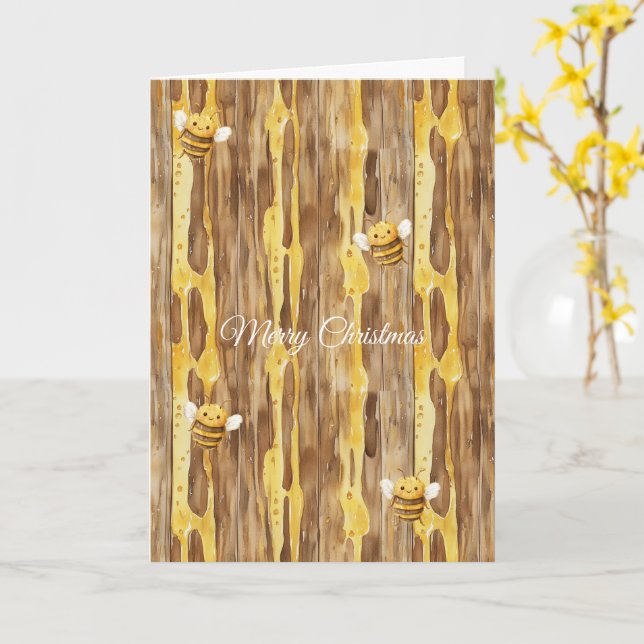 Honey Happy Bees Christmas   Karte (Gelbe Blume)