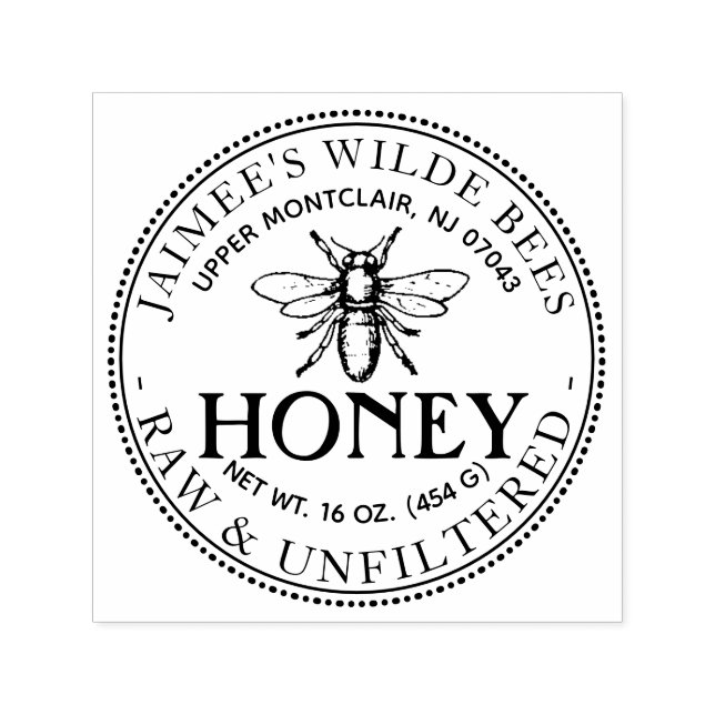 Honey Heraldic Bee Self-Inking Briefmarke Permastempel (Design)