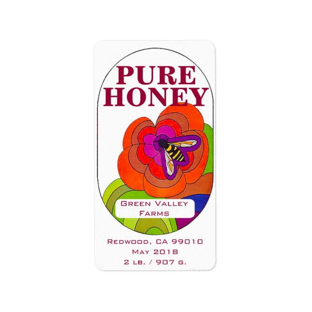 Honey Jar 4,5 kg/907 g Adressaufkleber (Vorne)
