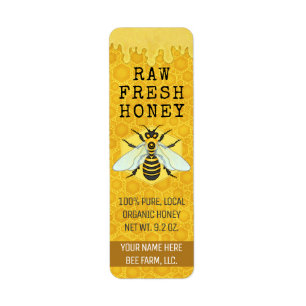 Honey Jar Bee Étiquettes   Honeybee Honeypeb Apiar