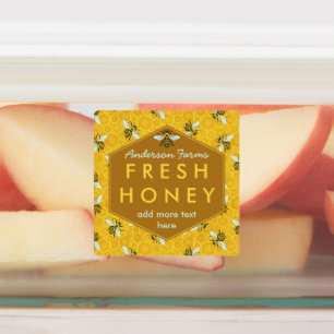 Honey Jar Bees and Honeycomb Apiary Farm Business Etiketten