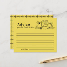 Honey Jar & Bees Bridal Shower Advice Card