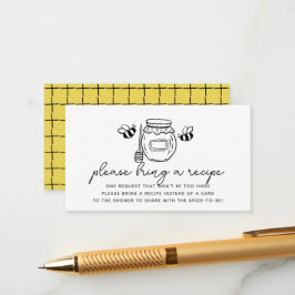Honey Jar & Bees Bridal Shower Recipe Request Begleitkarte
