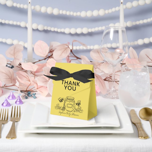 Honey Jar & Bees Hand-drawn Yellow Baby Shower Geschenkschachtel (Hochzeit)